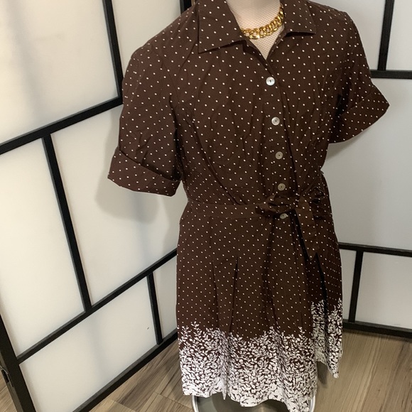 CONNECTED Women's Grandmacore Polka Dot Button Front Cotton Spring Size 14 BIN A - Picture 13 of 16